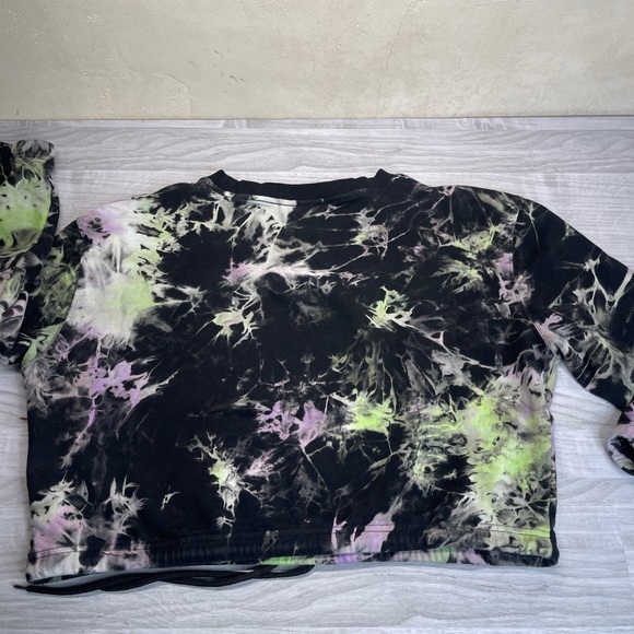 Santa Cruz Skateboards Black Multicolor Tie Dye Cropped Hoodie Women’s Size M - Picture 6 of 11